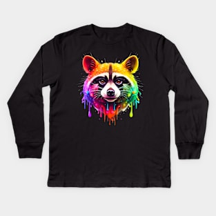 Drip Drop Art: Paint Party Panda! Kids Long Sleeve T-Shirt